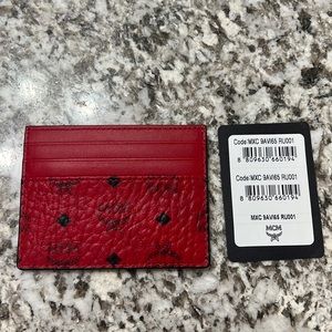 MCM card holder with money clip